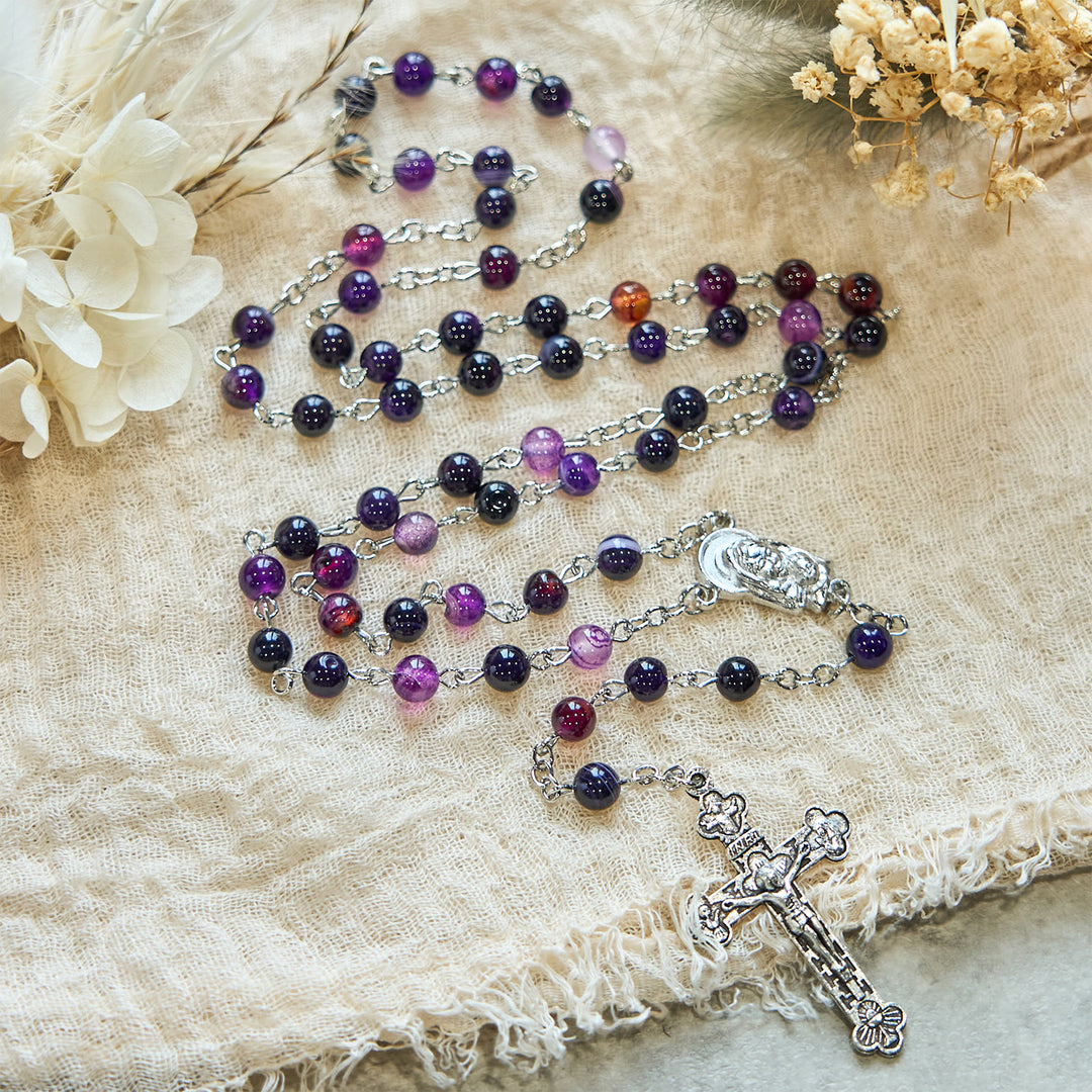 Christianartworkshop 6mm Purple Agate Rosary: A Reminder of God's Regal & Divine Nature - image 4