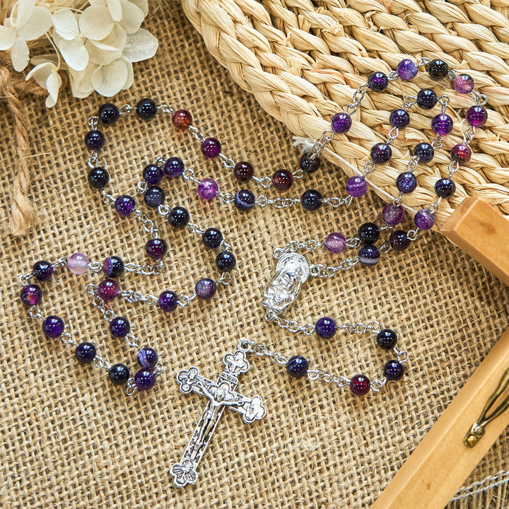 Christianartworkshop 6mm Purple Agate Rosary: A Reminder of God's Regal & Divine Nature - image 7
