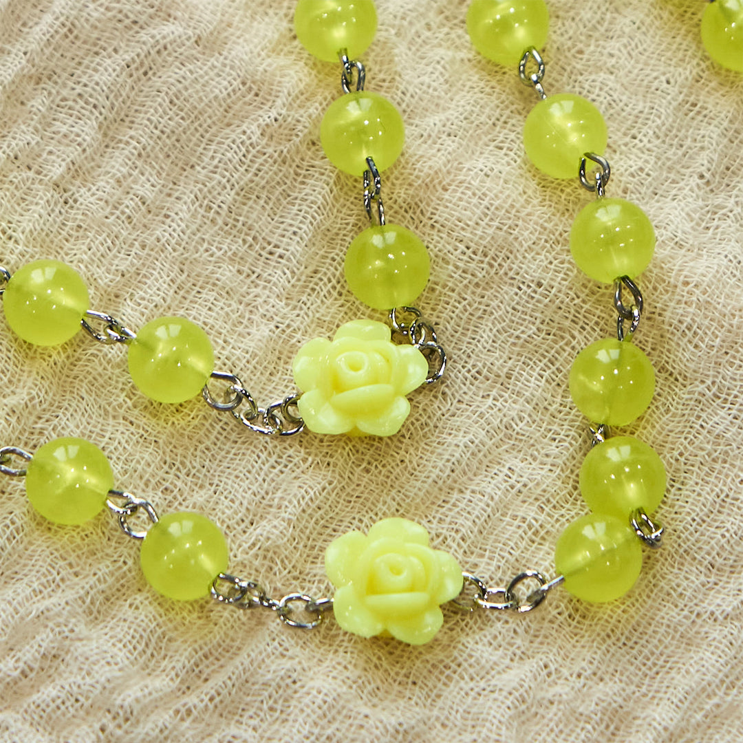 Christianartworkshop 8mm Luminous Glow-in-Dark Beads Flower Rosary: A Divine Light - image 5