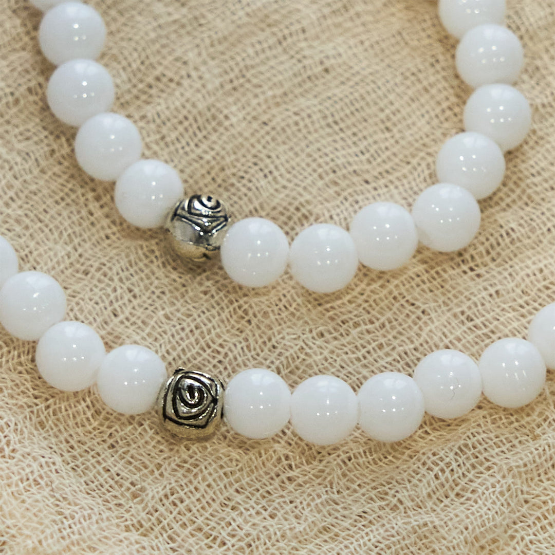 Christianartworkshop 6mm White Bead Miraculous Medal & Crucifix Rosary Bracelet: A Symbol of Faith - image 5