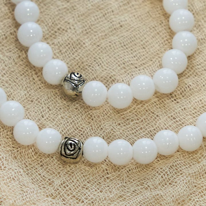 Christianartworkshop 6mm White Bead Miraculous Medal & Crucifix Rosary Bracelet: A Symbol of Faith - image 5