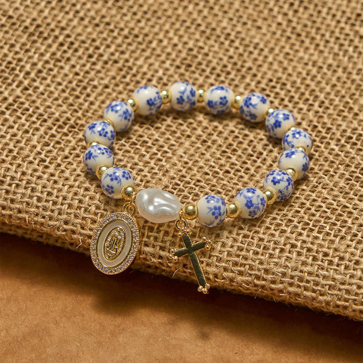 Christianartworkshop Our Lady Medal & Cross Floral-Inspired Bracelet: Faith Meets Style - image 7