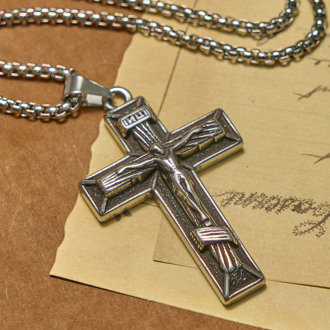 Christianartworkshop Retro Classic Style Crucifix Pendant Necklace: A Faithful Emblem - Crucifix - image 1
