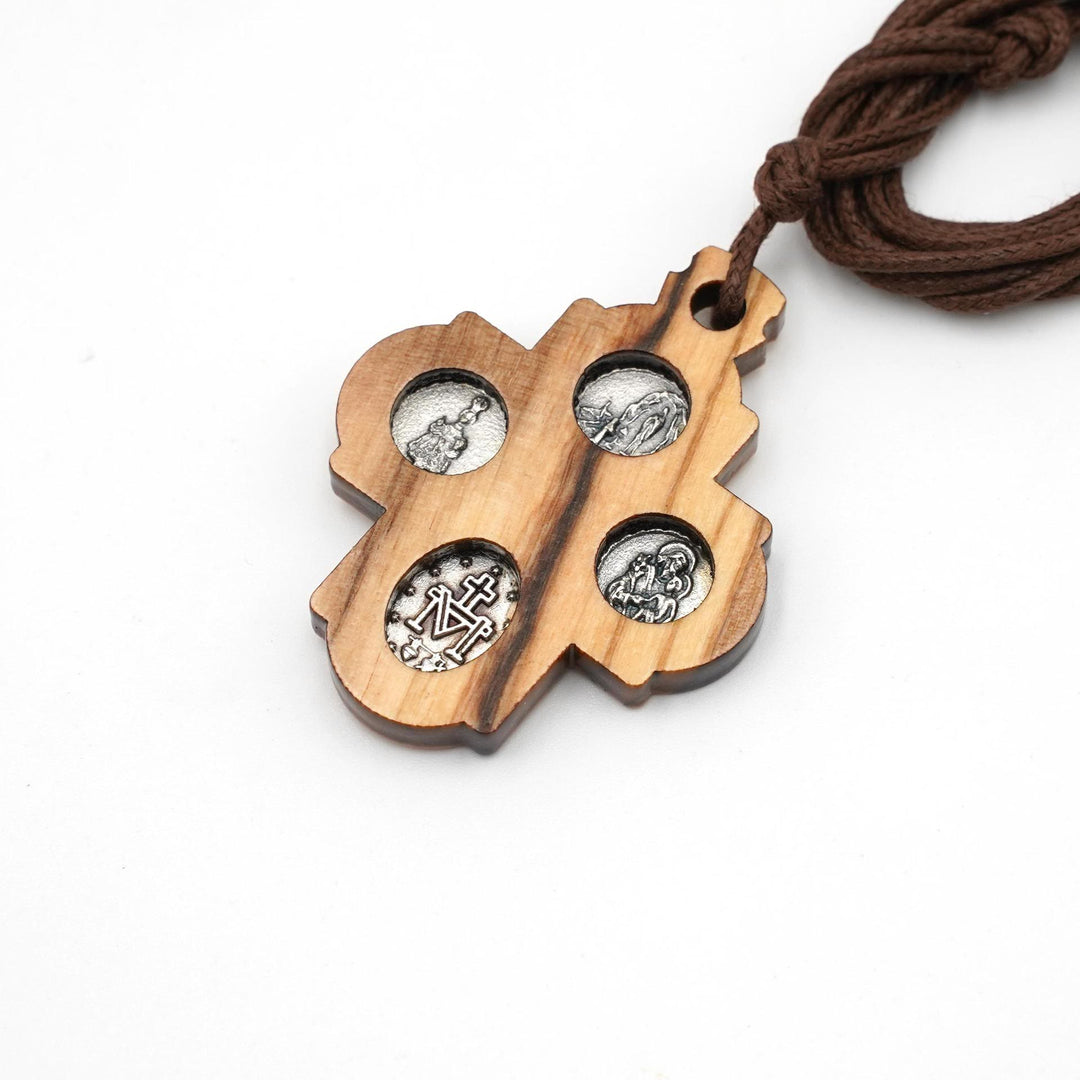 Christianartworkshop 5 in 1 Olive Wood Carmelite Cross Necklace - image 5