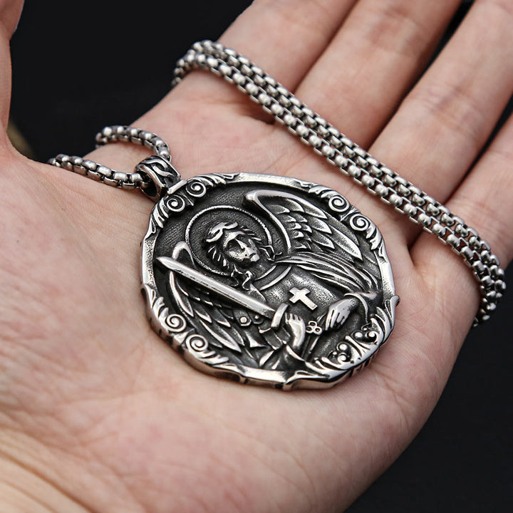 Christianartworkshop Cross Angel Wings Stainless Steel Pendant Necklace Chains - image 2