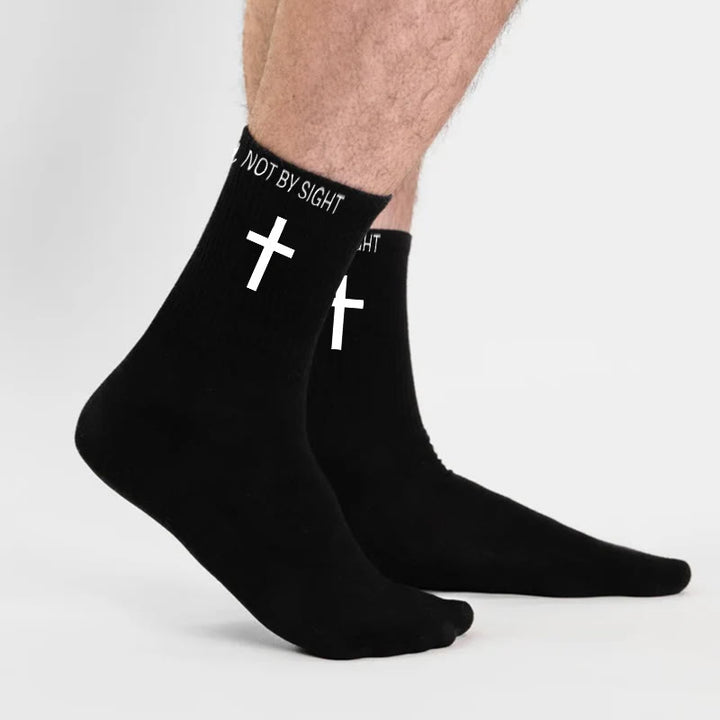 Christianartworkshop Christian Faith Cotton Socks — WALK BY FAITH, NOT BY SIGHT - image 3