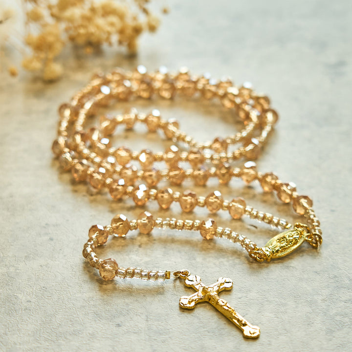 Christianartworkshop Champagne Crystal Our Lady of Guadalupe Rosary: A Divine Sparkle - image 7