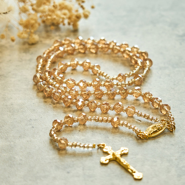 Christianartworkshop Champagne Crystal Our Lady of Guadalupe Rosary: A Divine Sparkle - image 8