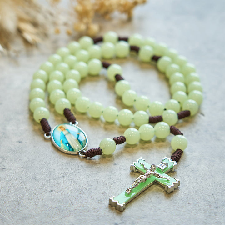 Christianartworkshop Glow in Dark Luminous Beads Prayer Rosary: Light Your Faith Way - image 3