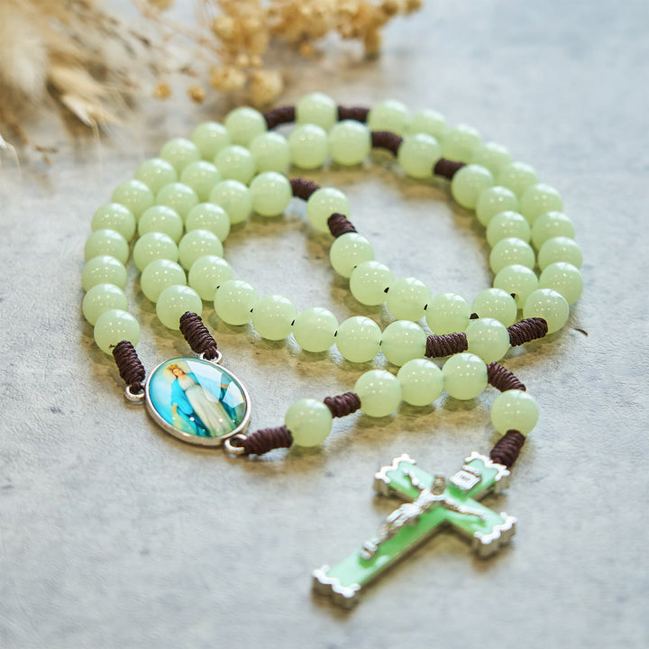 Christianartworkshop Glow in Dark Luminous Beads Prayer Rosary: Light Your Faith Way - image 3