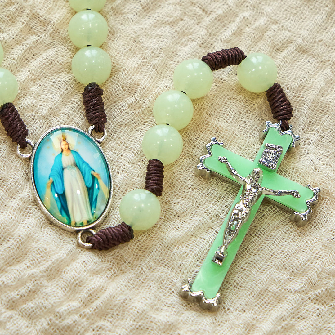 Christianartworkshop Glow in Dark Luminous Beads Prayer Rosary: Light Your Faith Way - image 2