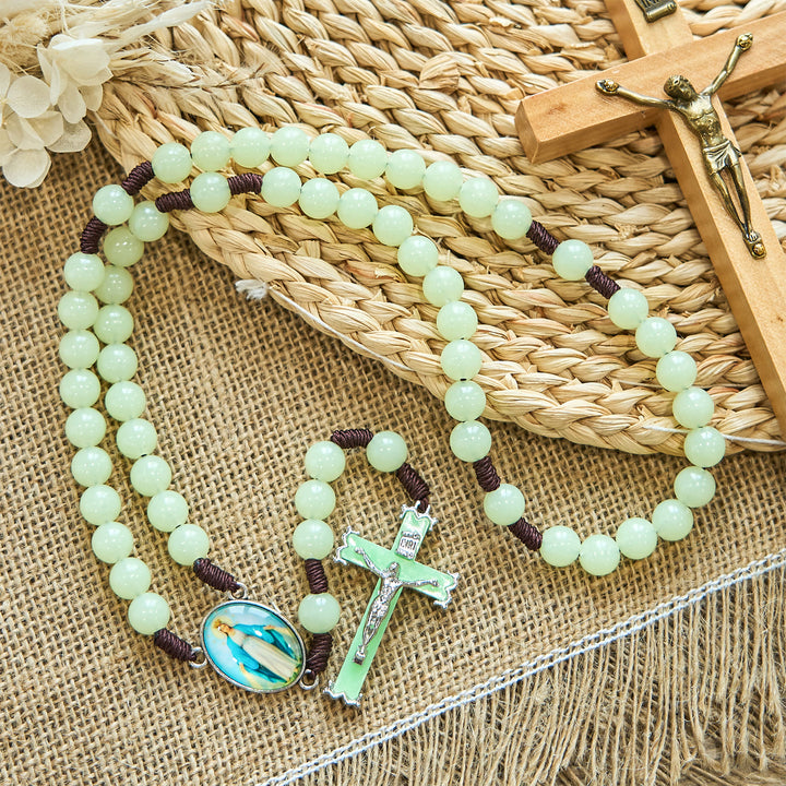 Christianartworkshop Glow in Dark Luminous Beads Prayer Rosary: Light Your Faith Way - Luminous Beads - image 0