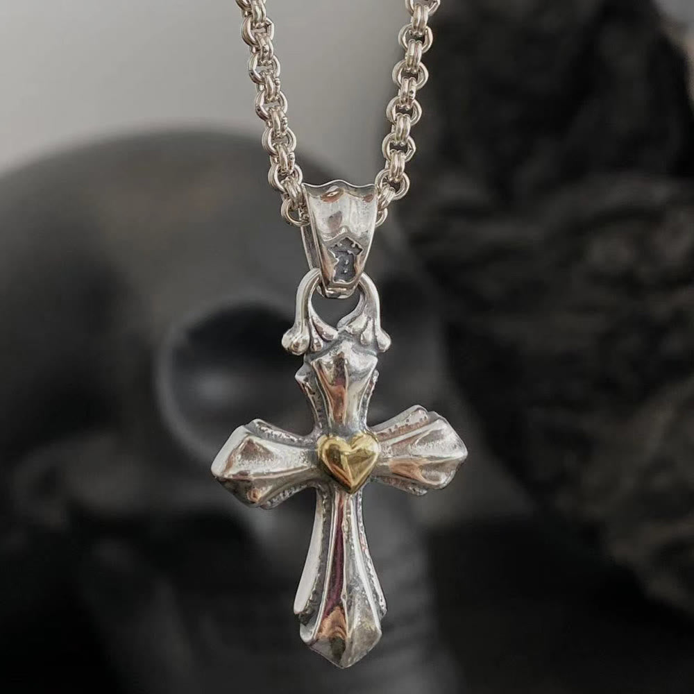 Christianartworkshop 925 Sterling Silver Vintage Necklace with Mary & Cross Charms: Emblem of Faith and Devotion - Cross - image 1