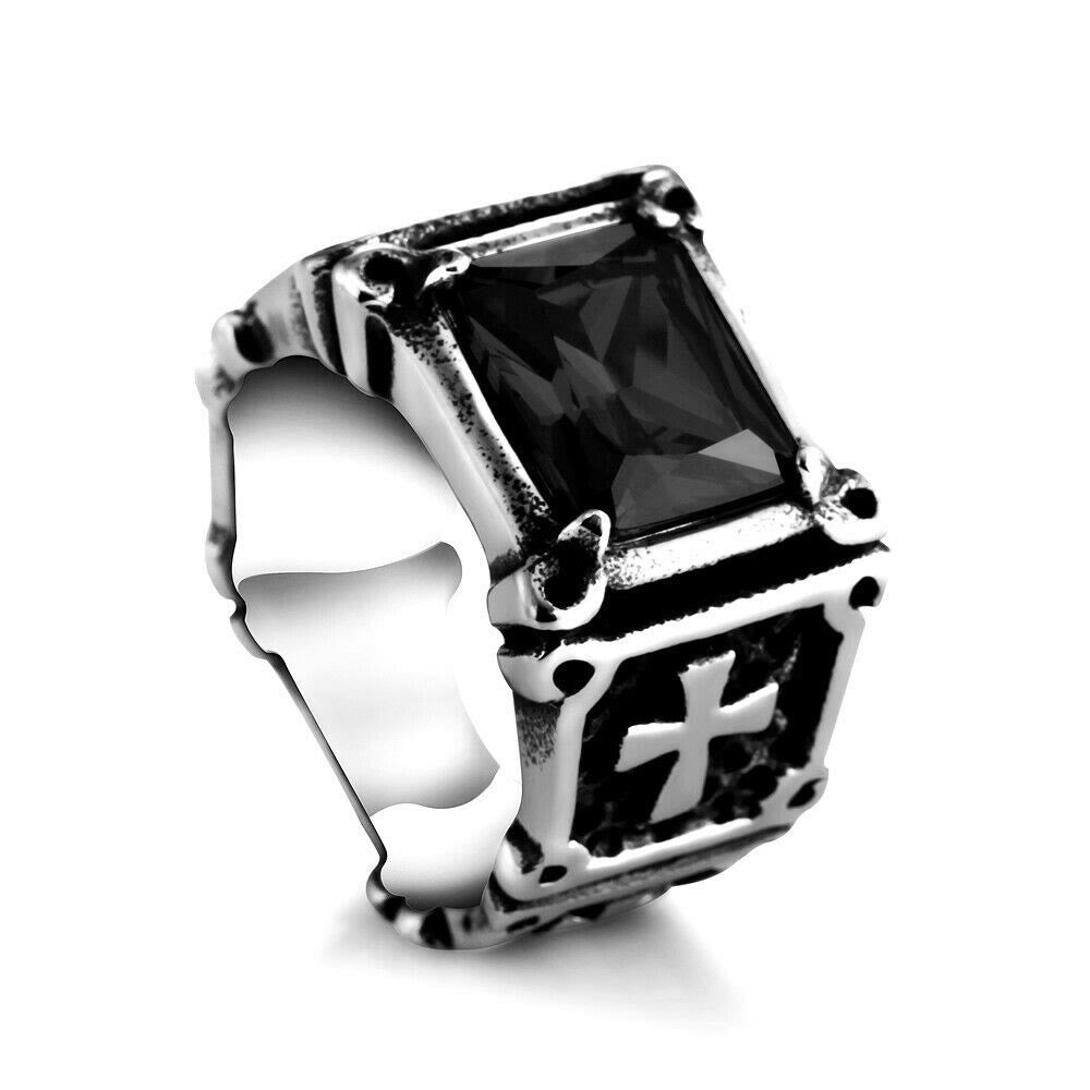 Christianartworkshop Red & Black Gemstone Cross - Embellished Couple Ring: A Symbol of Faith and Style - image 16