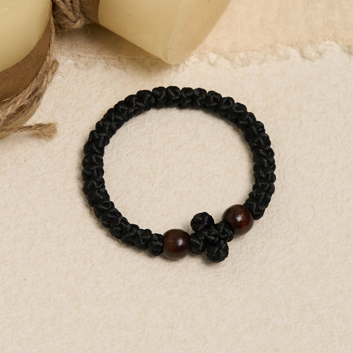 Christianartworkshop Blue & Black Cross - Knot String Bracelet: A Token of Faith - image 3