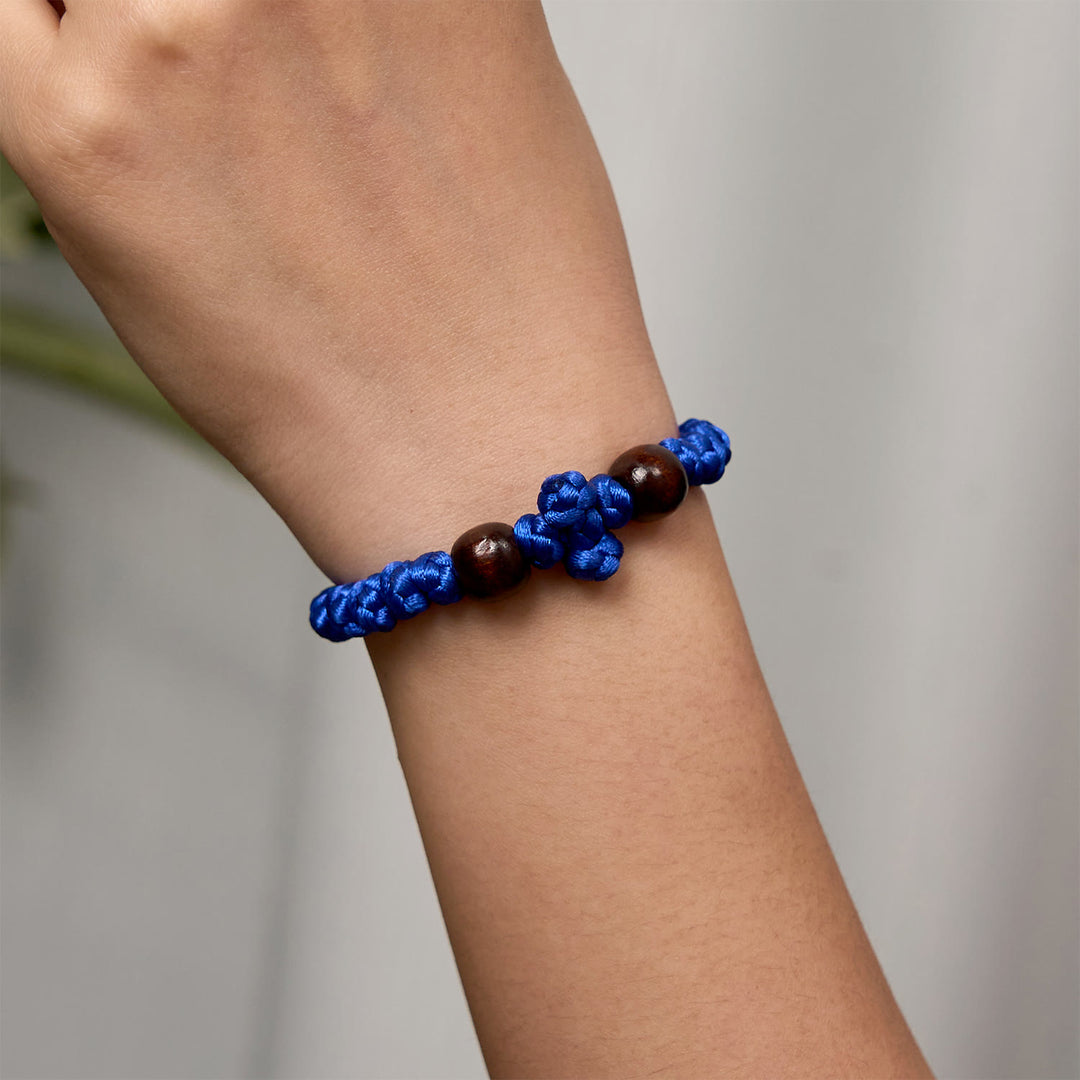 Christianartworkshop Blue & Black Cross - Knot String Bracelet: A Token of Faith - image 4