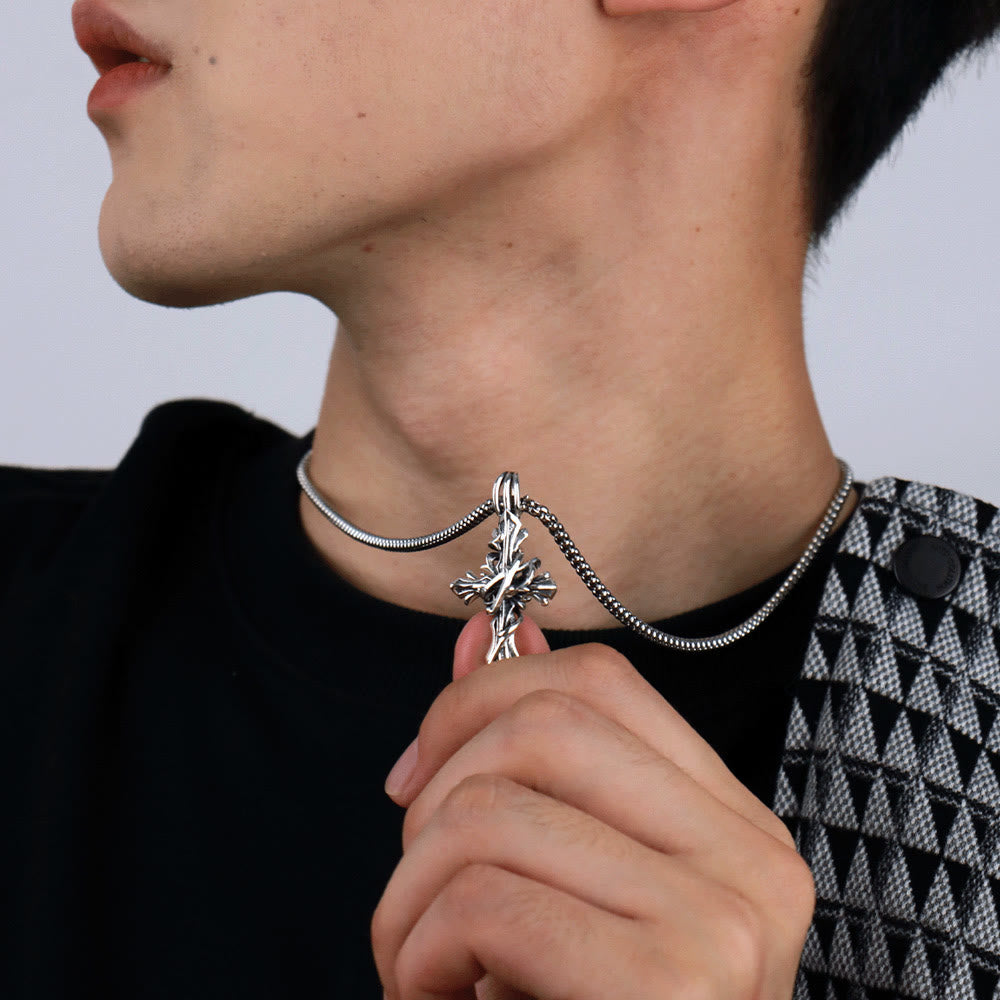 Christianartworkshop 925 Sterling Silver Vintage & Minimalist Cross Necklace: A Timeless Symbol of Spiritual Devotion - image 1