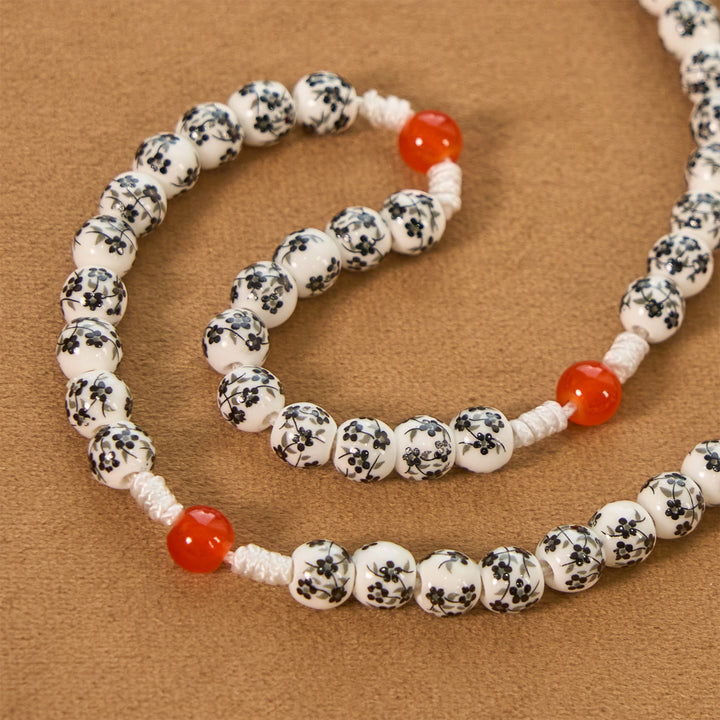 Christianartworkshop Miraculous Medal & Crucifix of 8mm Flower Ceramic Beads Handmade Rosary——Divine Protection Rosary - image 5