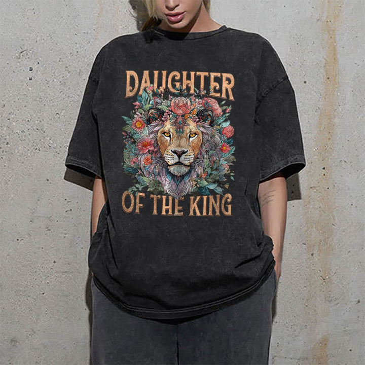 Christianartworkshop Daughter Of The King Christian Unisex Washed T-Shirt
