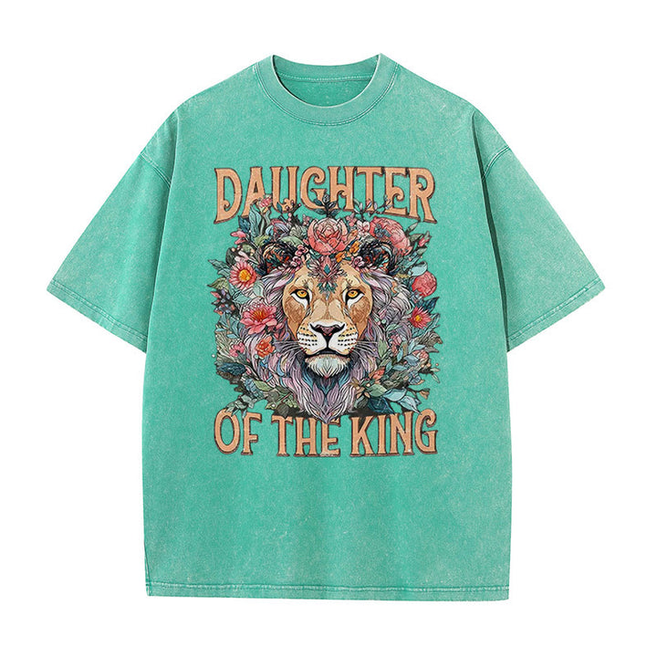 Christianartworkshop Daughter Of The King Christian Unisex Washed T-Shirt