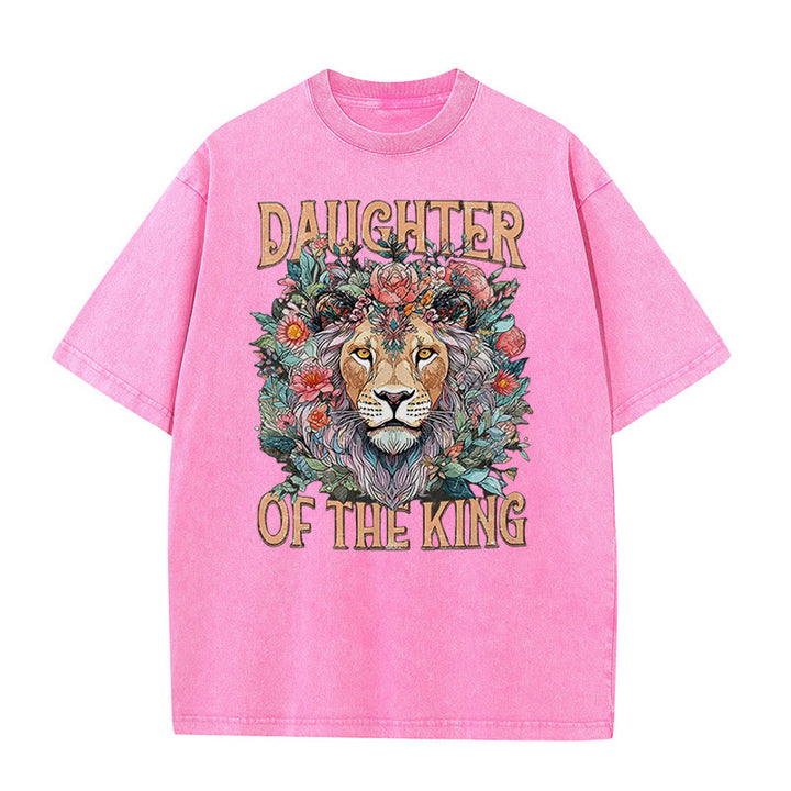 Christianartworkshop Daughter Of The King Christian Unisex Washed T-Shirt