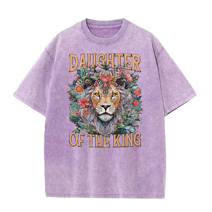 Christianartworkshop Daughter Of The King Christian Unisex Washed T-Shirt
