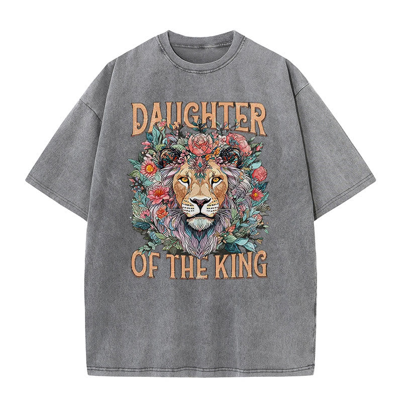 Christianartworkshop Daughter Of The King Christian Unisex Washed T-Shirt