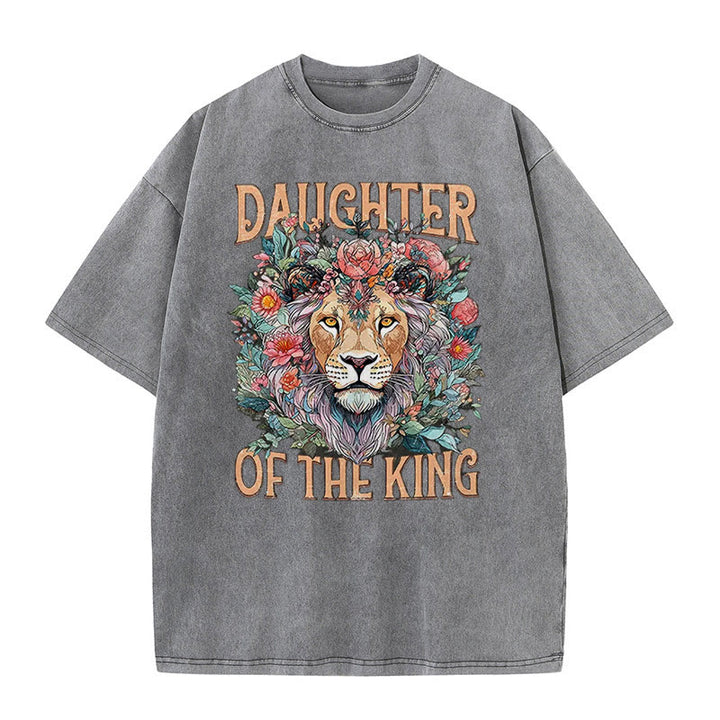 Christianartworkshop Daughter Of The King Christian Unisex Washed T-Shirt