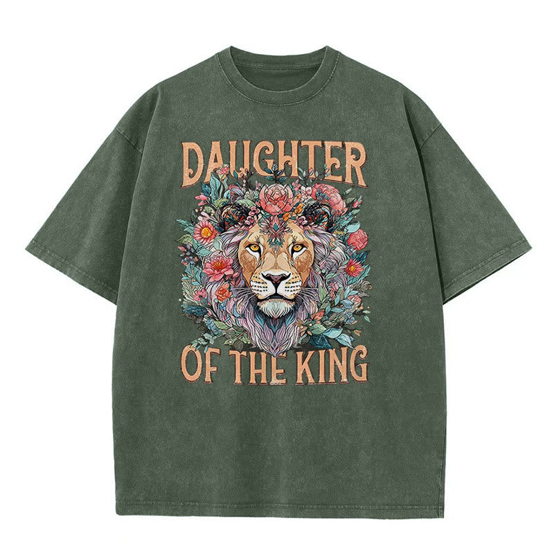 Christianartworkshop Daughter Of The King Christian Unisex Washed T-Shirt