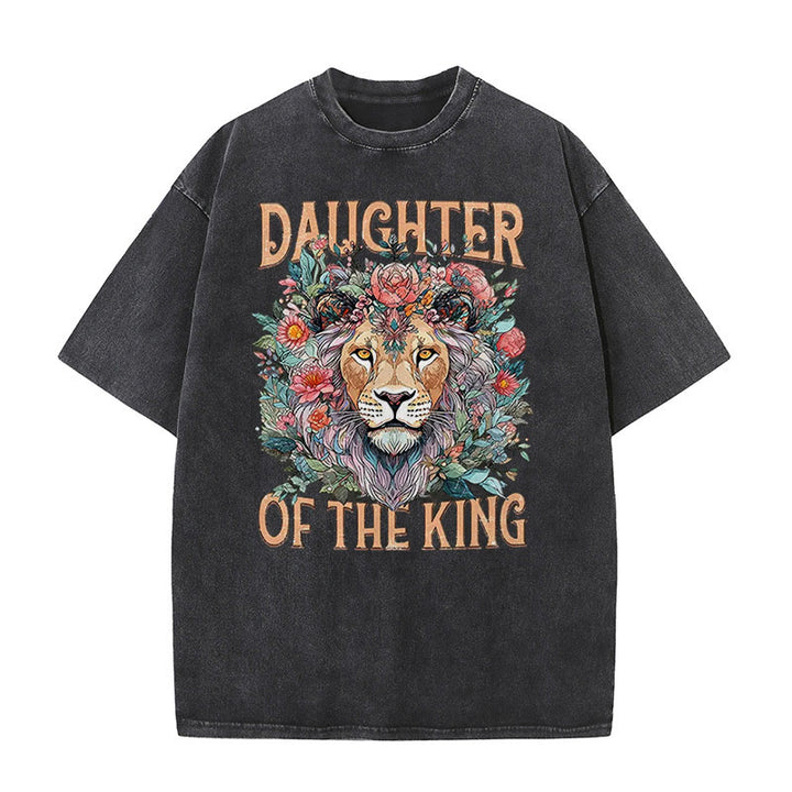 Christianartworkshop Daughter Of The King Christian Unisex Washed T-Shirt