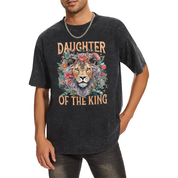 Christianartworkshop Daughter Of The King Christian Unisex Washed T-Shirt