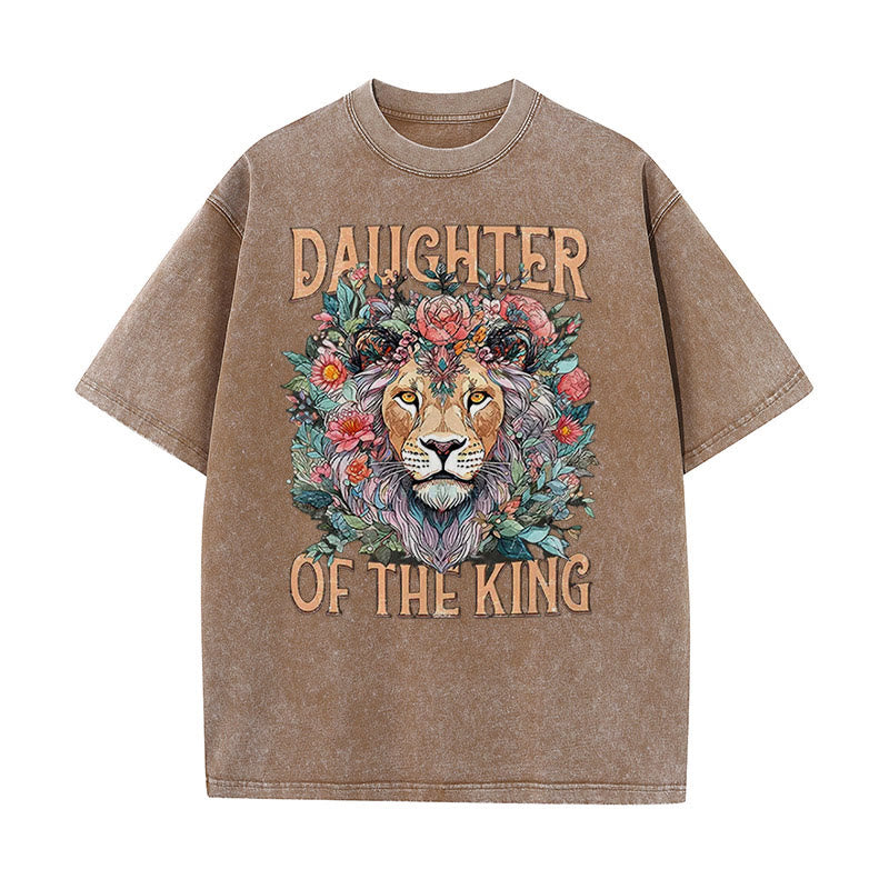 Christianartworkshop Daughter Of The King Christian Unisex Washed T-Shirt