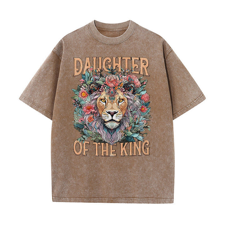 Christianartworkshop Daughter Of The King Christian Unisex Washed T-Shirt