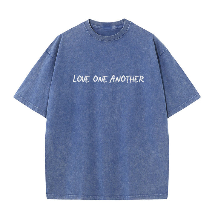 Christianartworkshop Love One Another Unisex Washed T-Shirt - image 4
