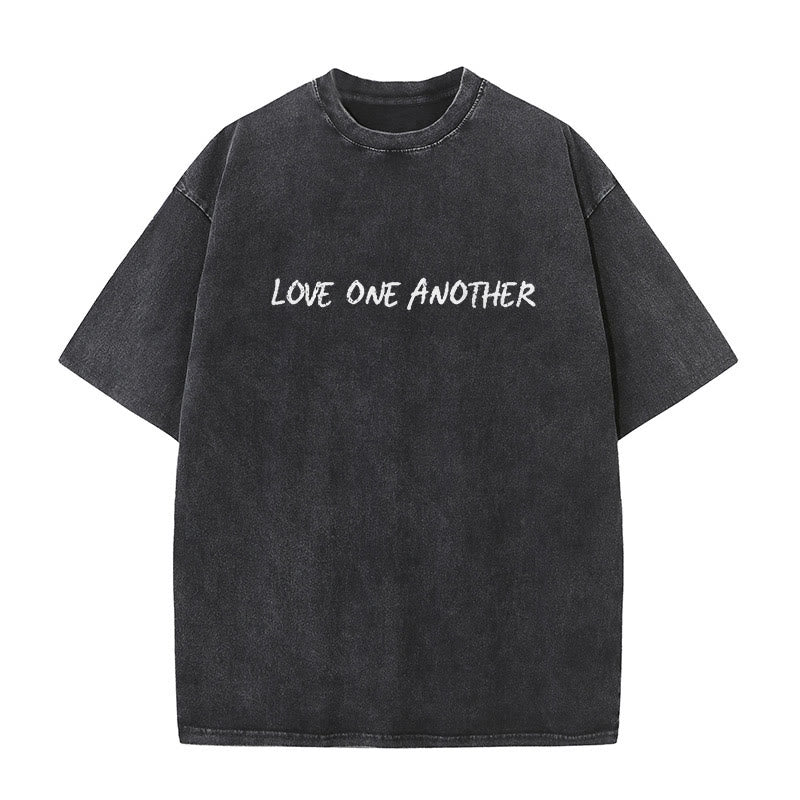 Christianartworkshop Love One Another Unisex Washed T-Shirt - image 2