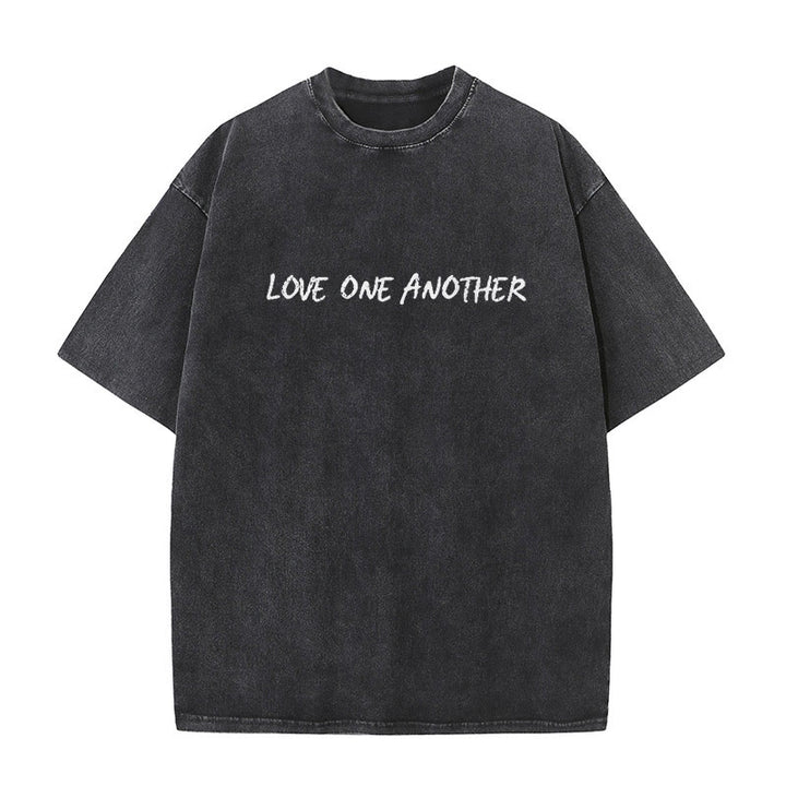 Christianartworkshop Love One Another Unisex Washed T-Shirt - image 2