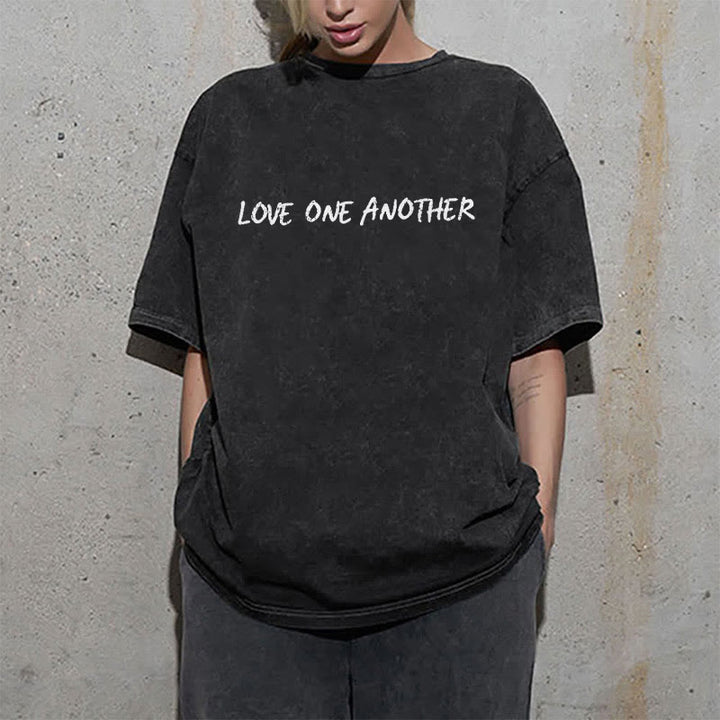 Christianartworkshop Love One Another Unisex Washed T-Shirt - image 19
