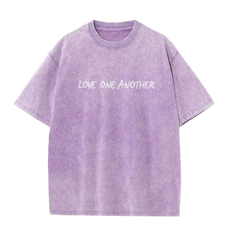 Christianartworkshop Love One Another Unisex Washed T-Shirt - image 16