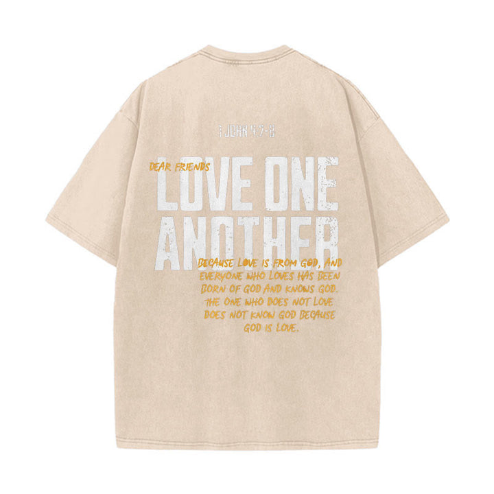 Christianartworkshop Love One Another Unisex Washed T-Shirt - Apricot - 5XL - image 13