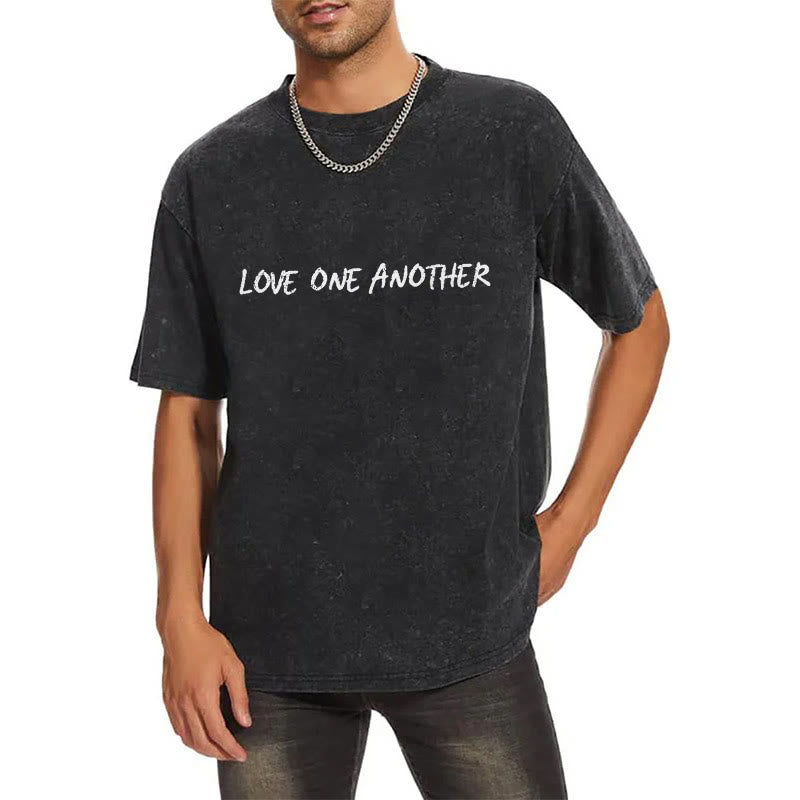 Christianartworkshop Love One Another Unisex Washed T-Shirt - image 20