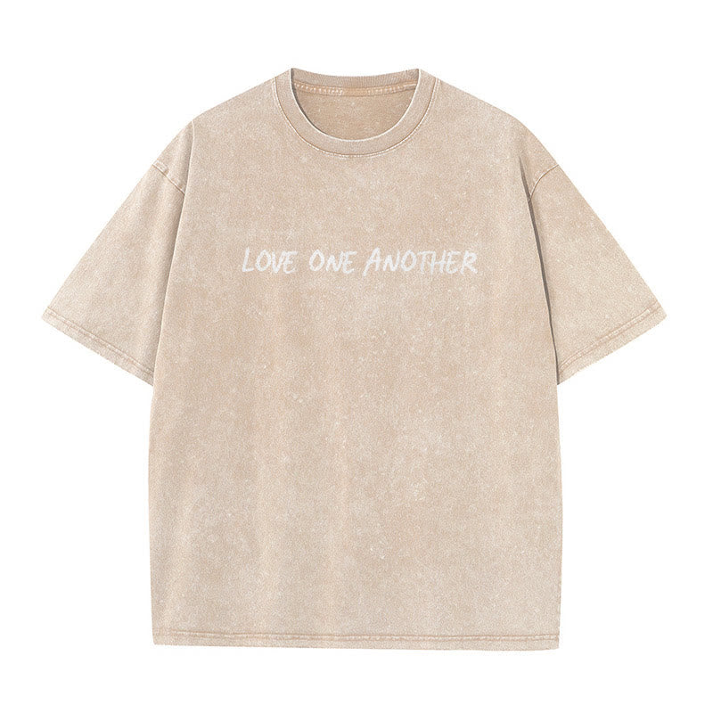 Christianartworkshop Love One Another Unisex Washed T-Shirt - image 14