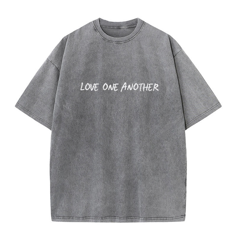 Christianartworkshop Love One Another Unisex Washed T-Shirt - image 6