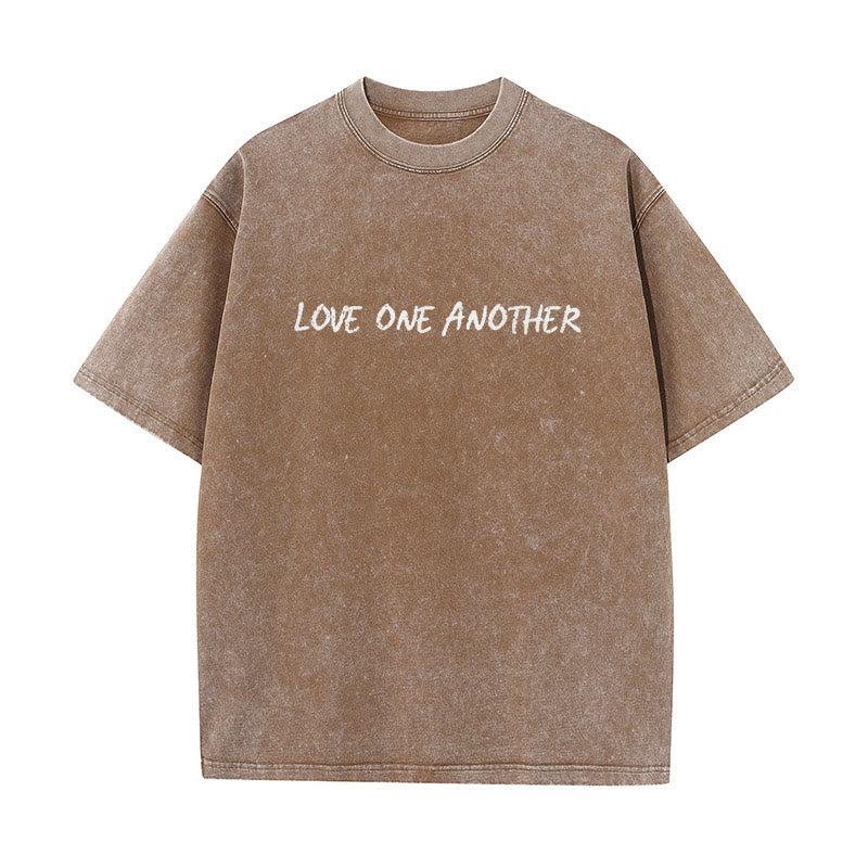 Christianartworkshop Love One Another Unisex Washed T-Shirt - image 10