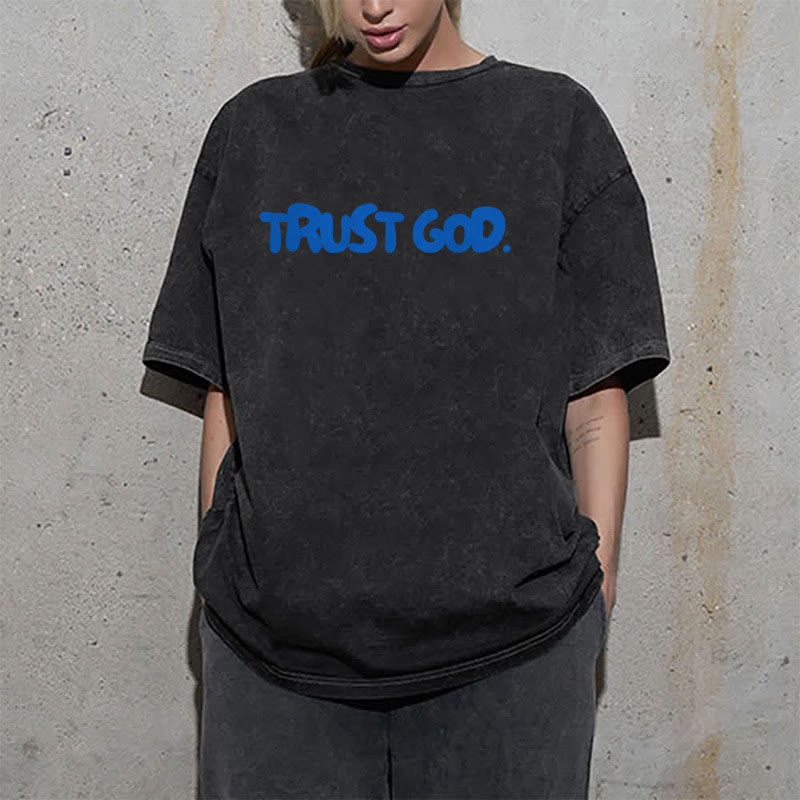 Christianartworkshop Trust In God Unisex Washed T-Shirt - image 2
