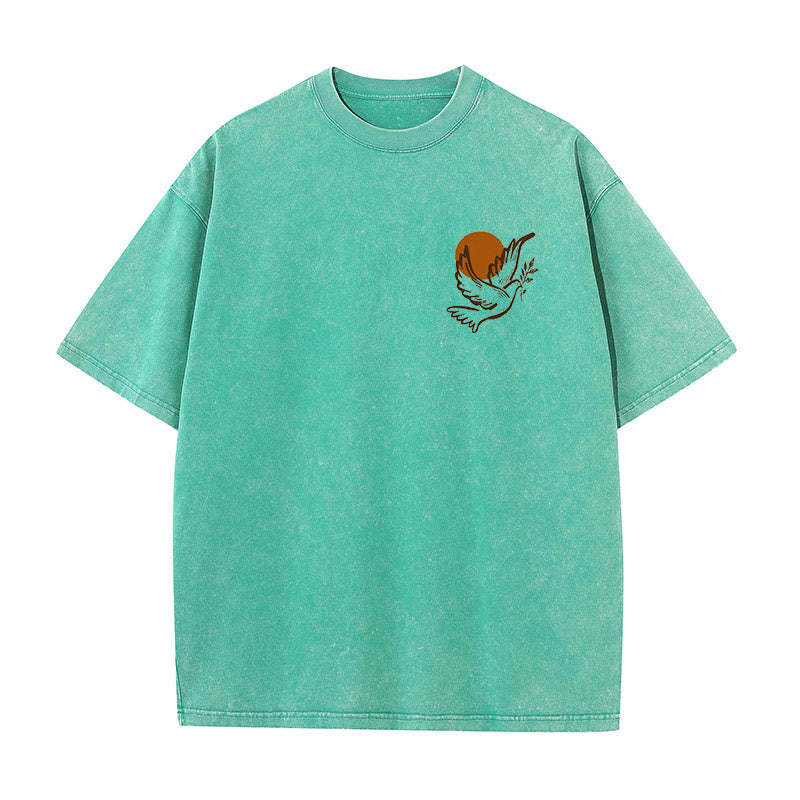 Christianartworkshop Spirit of the Lord and Freedom Unisex Washed T-Shirt - image 2