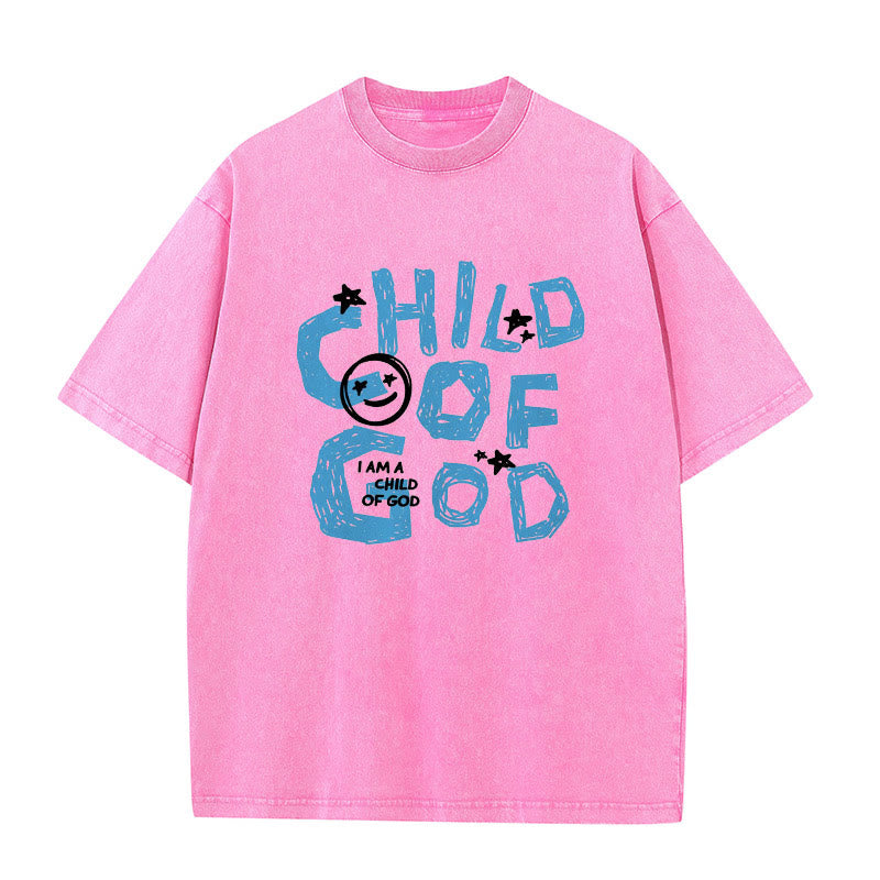 Christianartworkshop Child of God Unisex Washed T-Shirt - Pink - 5XL - image 1