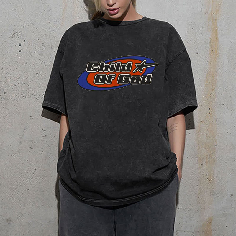 Christianartworkshop Child of God Graphic Unisex Washed T-Shirt - image 2