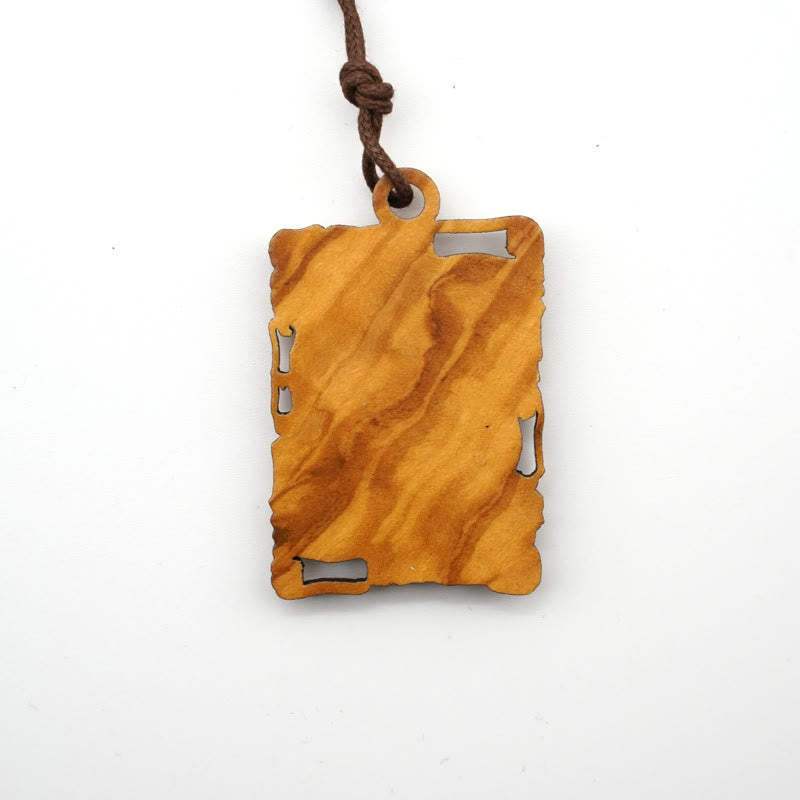 Christianartworkshop Olive Wood & Metal Virgin Mary Pendant Necklace: A Timeless Devotional Keepsake