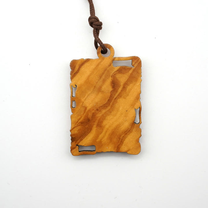 Christianartworkshop Olive Wood & Metal Virgin Mary Pendant Necklace: A Timeless Devotional Keepsake