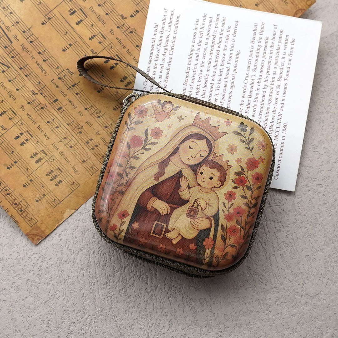 Christianartworkshop 9 Patterns Cartoon Style Square Rosary Cases: A Beautiful Blend of Faith and Function - image 8